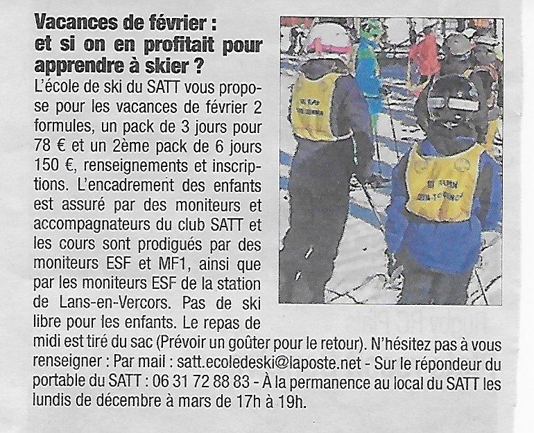 Les mini stages des vacances de février